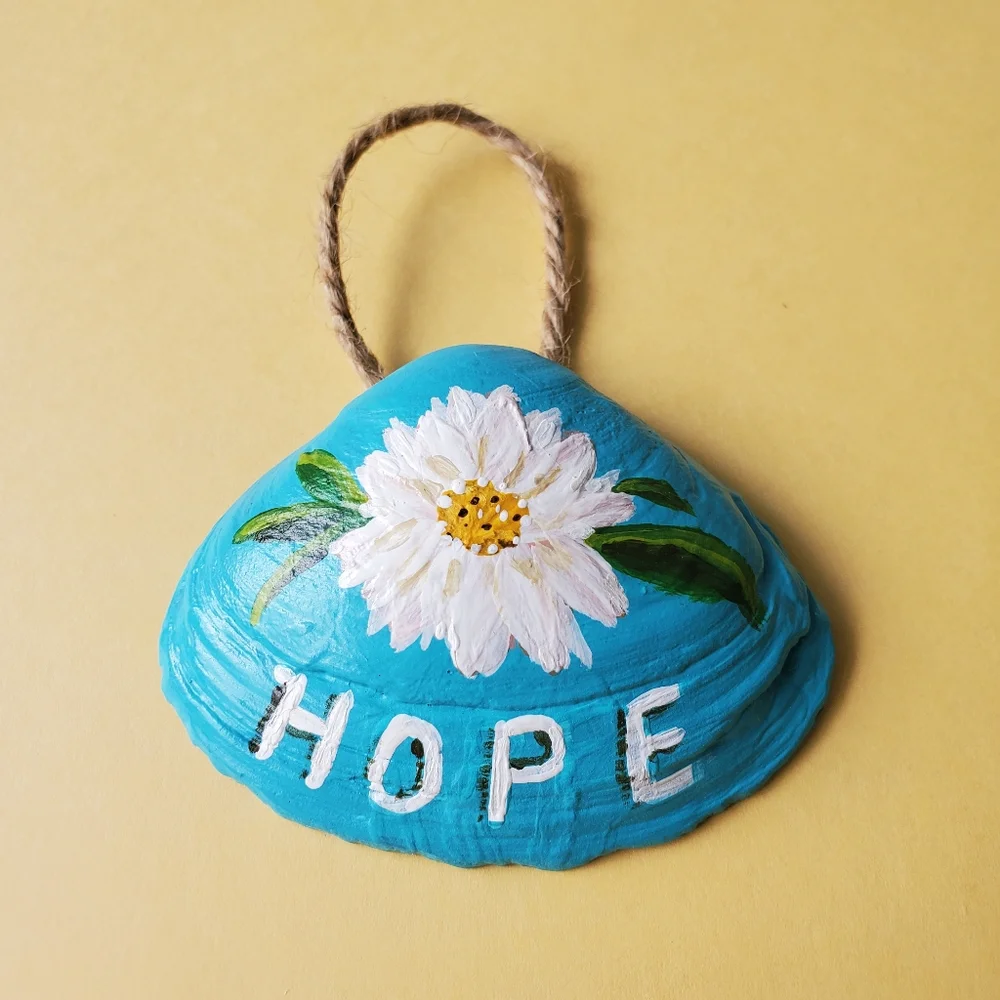 Original Hope White Flower Hand-Painted Cottagecore 3